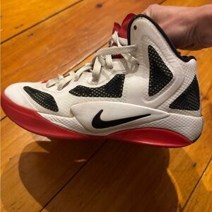 Nike hyperfuse white and Red Basketball Sneakers